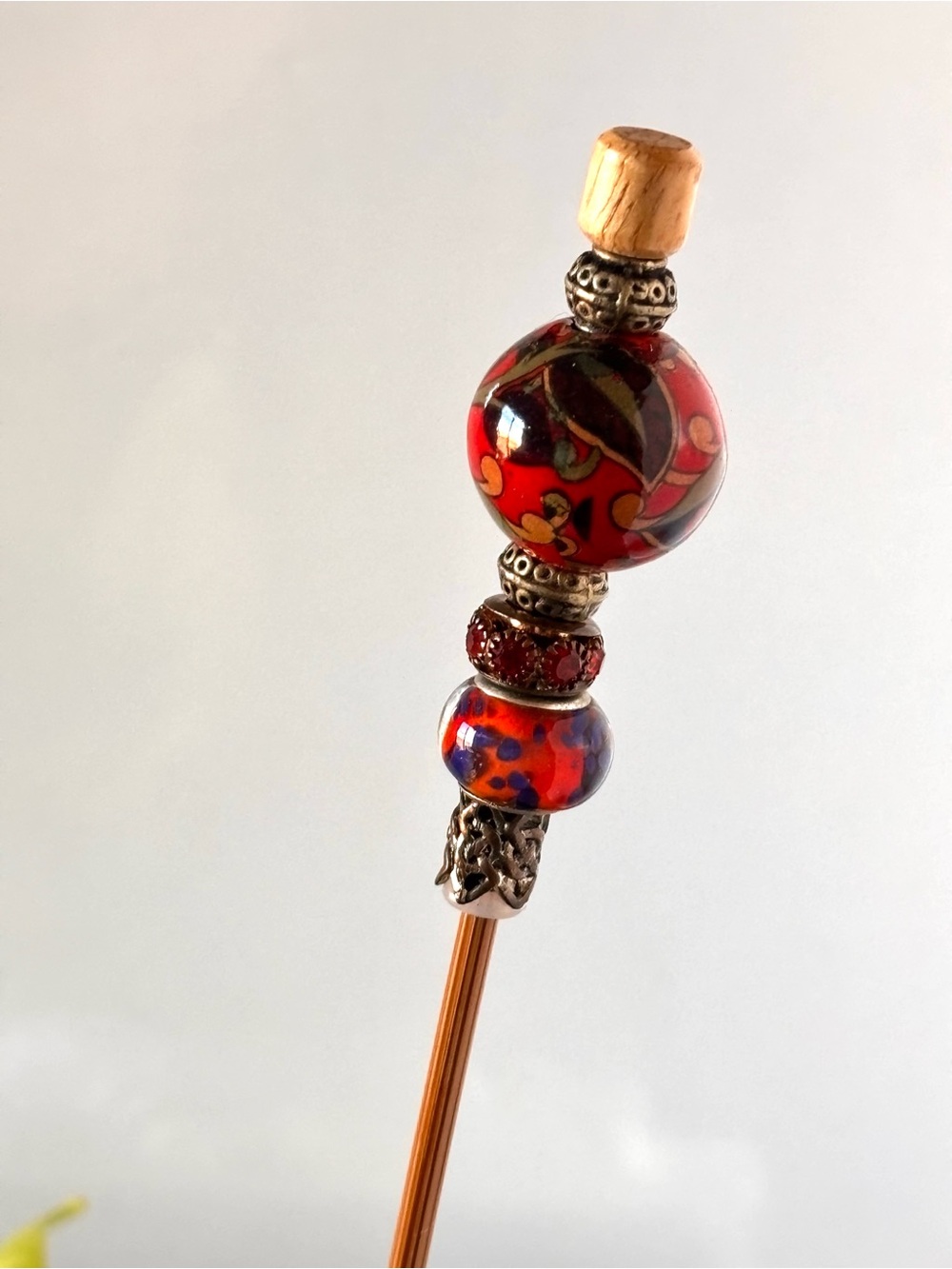 Handmade by MJ Garden Plant Stake – One-of-a-Kind Upcycled Creation